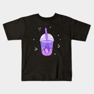 Graveyard boba tea with many ghosts Kids T-Shirt